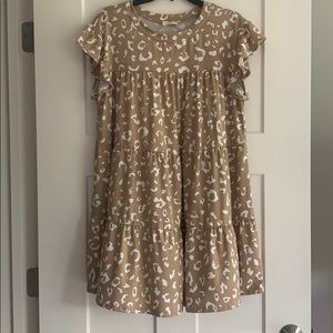 Cheetah print ruffle dress